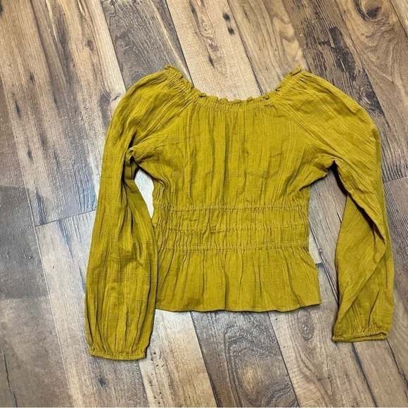 Madewell Sophia Top Textured Plaid XS Mustard Yellow U - Picture 7 of 9